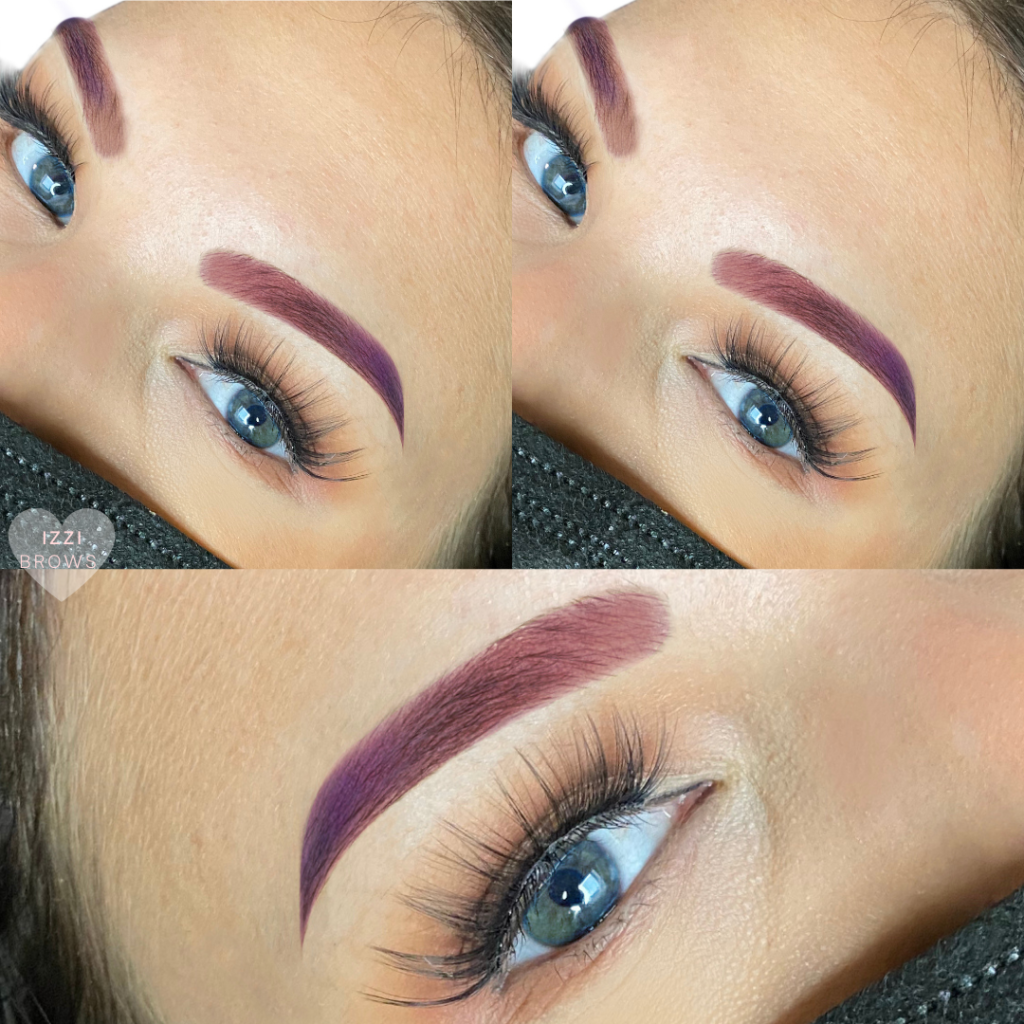 Gradient Purple ombre powder brows by IZZI Beauty